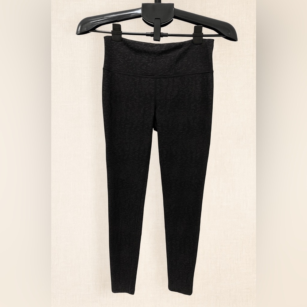 Athleta High Rise Leggings Black Gray Zigzag Pattern Hidden Pocket Small